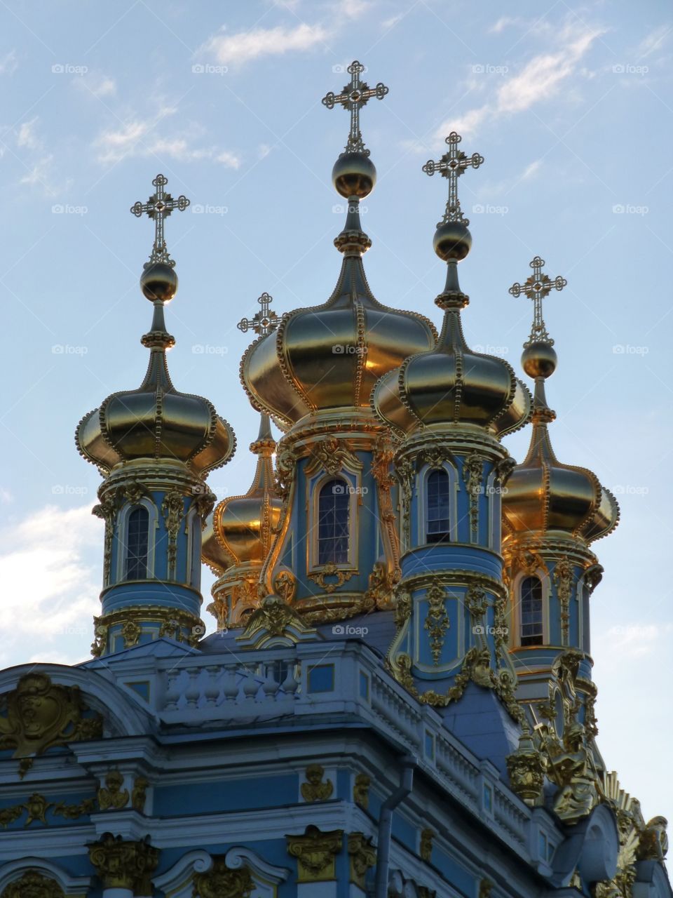 Russian Domes. Golden Russian Domes 