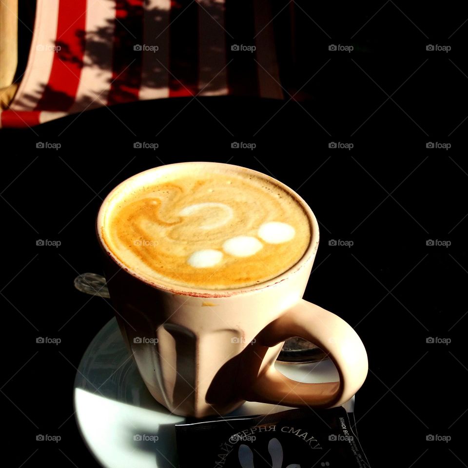 relaxing with coffee