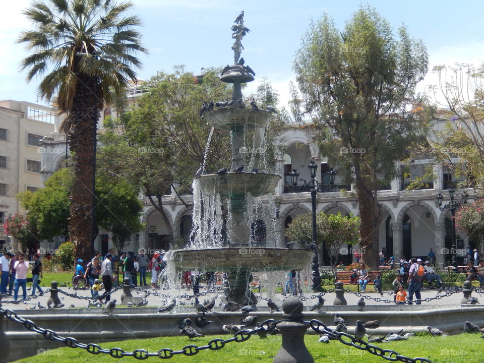 fountain in plaza city