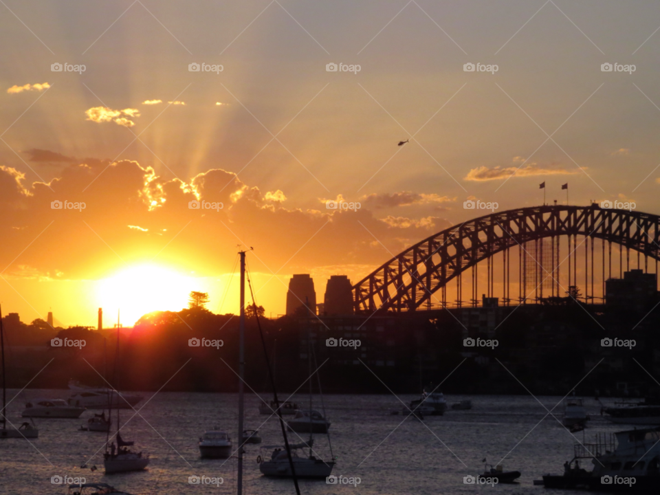 sydney harbour - australia sky sunset sun by luke.twomey85