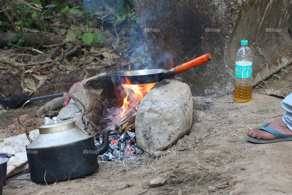 cooking in jungle