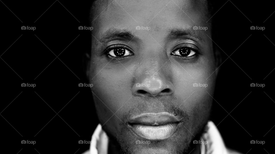 Close-up portrait of african man