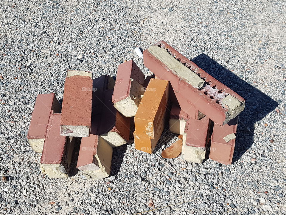 Bricks, set againts concrete