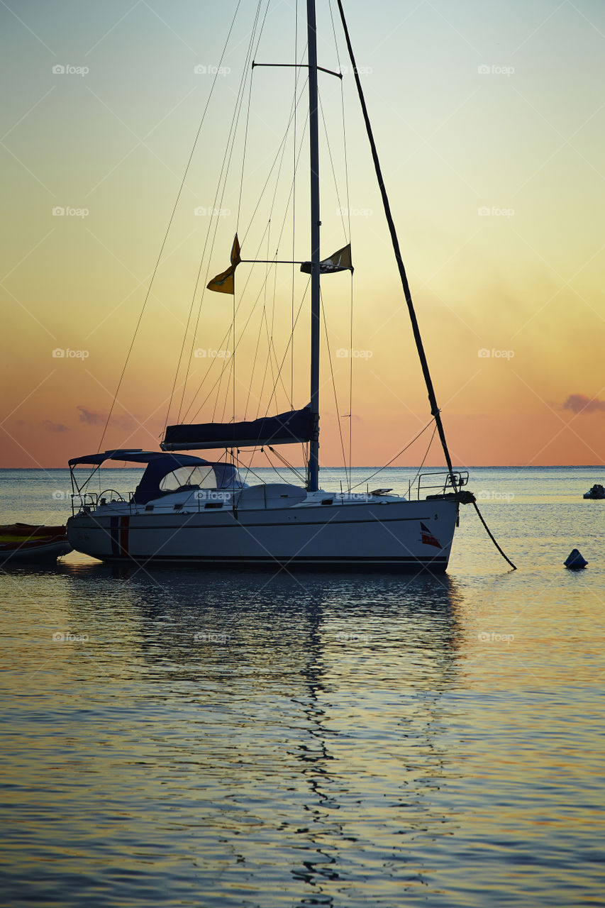 boat Yacht. sailing and the sunset 