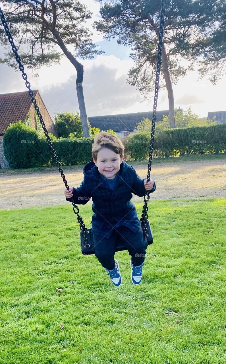 Swinging at the park