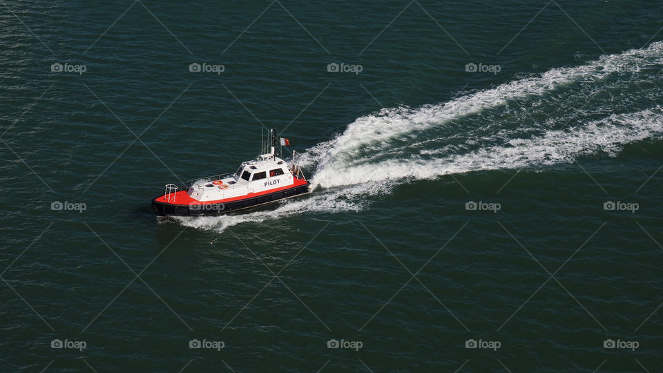 Pilot boat at sea police authority 
