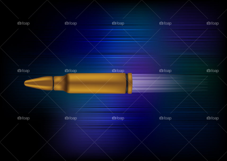 Fast traveling bullet illustration