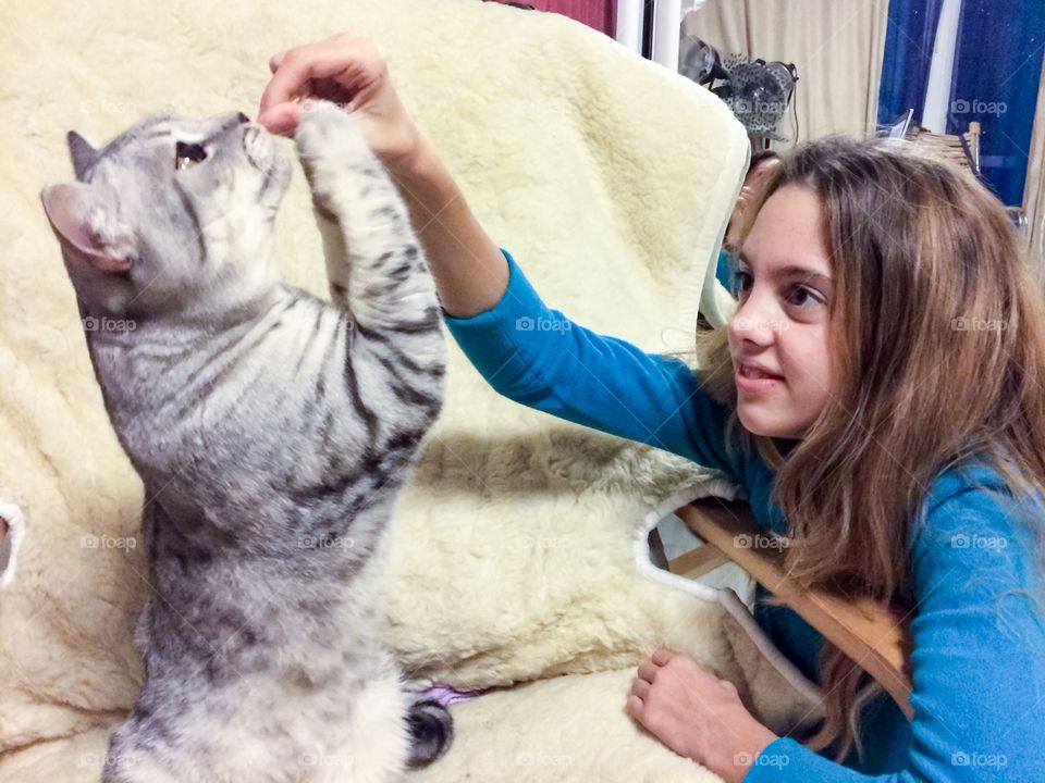 Giving vitamins to a cat