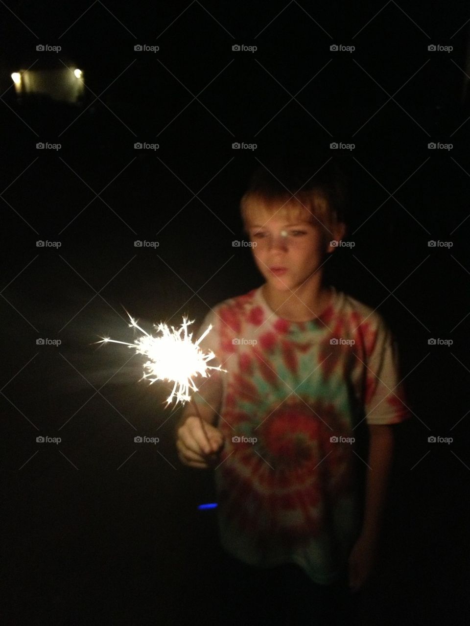 Boy with sparkler