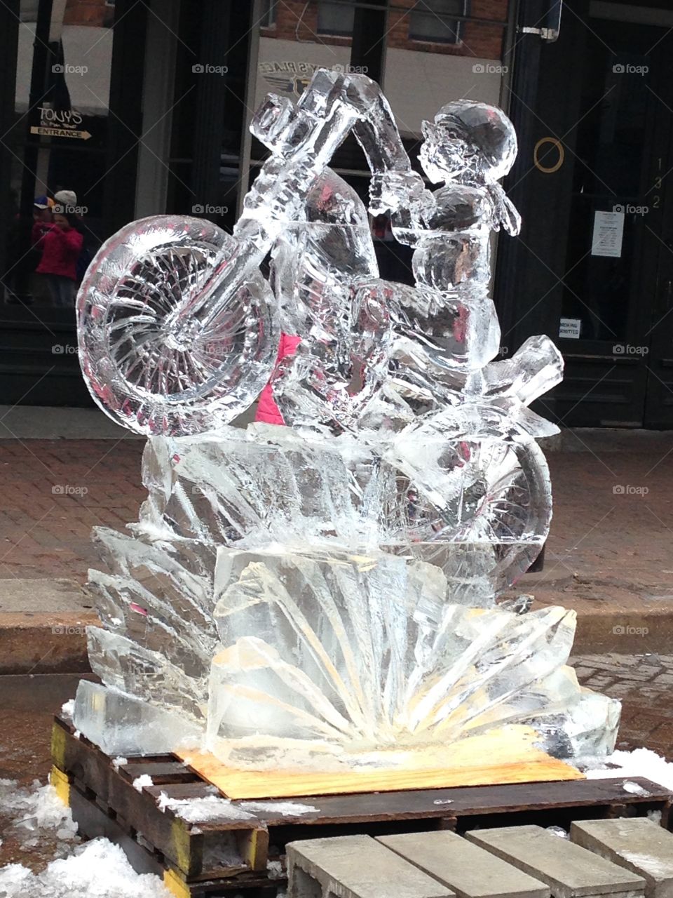 Ice carving contest in St. Charles, IL motorcycle