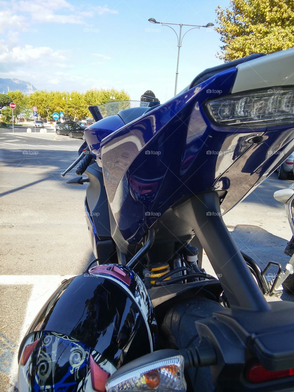 Mororcycle. Parked motorcycle