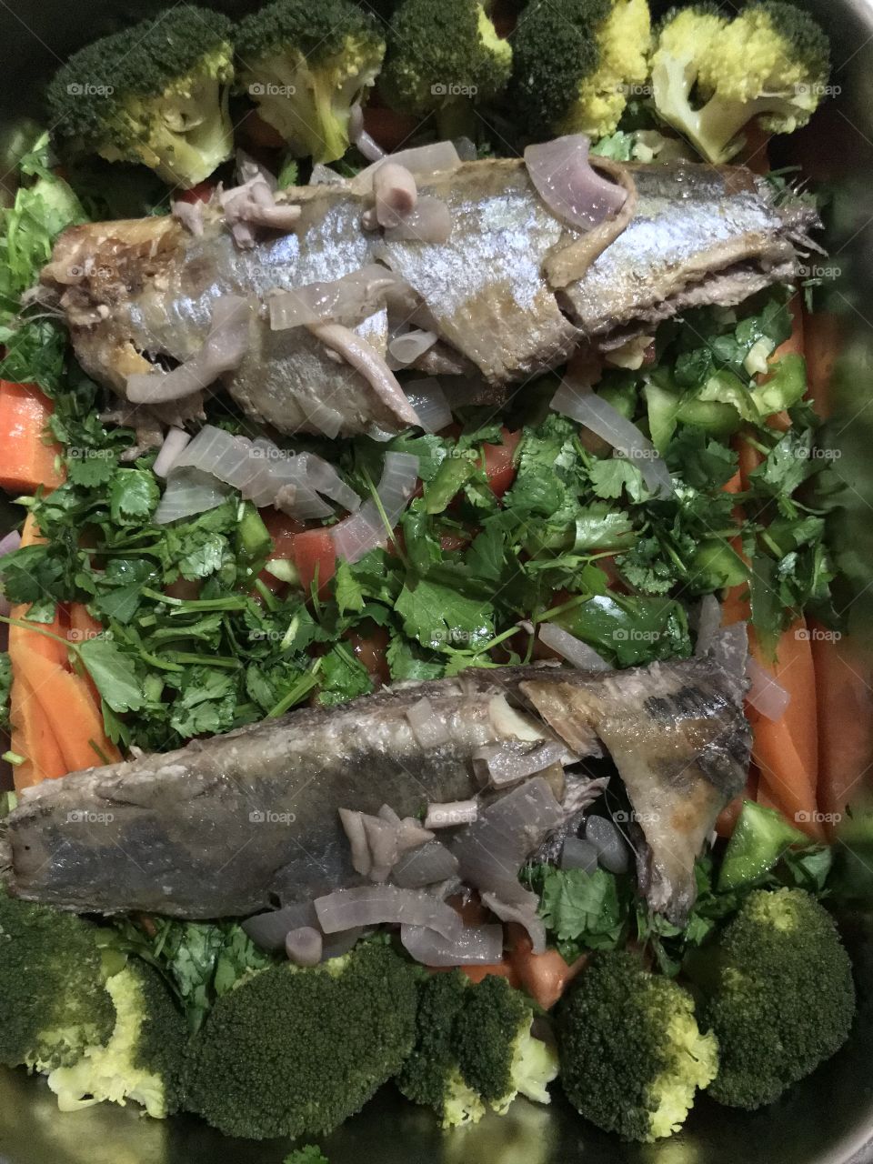 Yummy yummy , fish with salad food