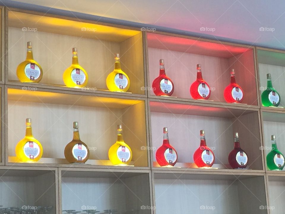 Curaçao liquor bottles