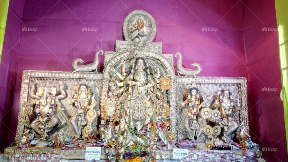 Goddess Durga Puja in Kolkata.