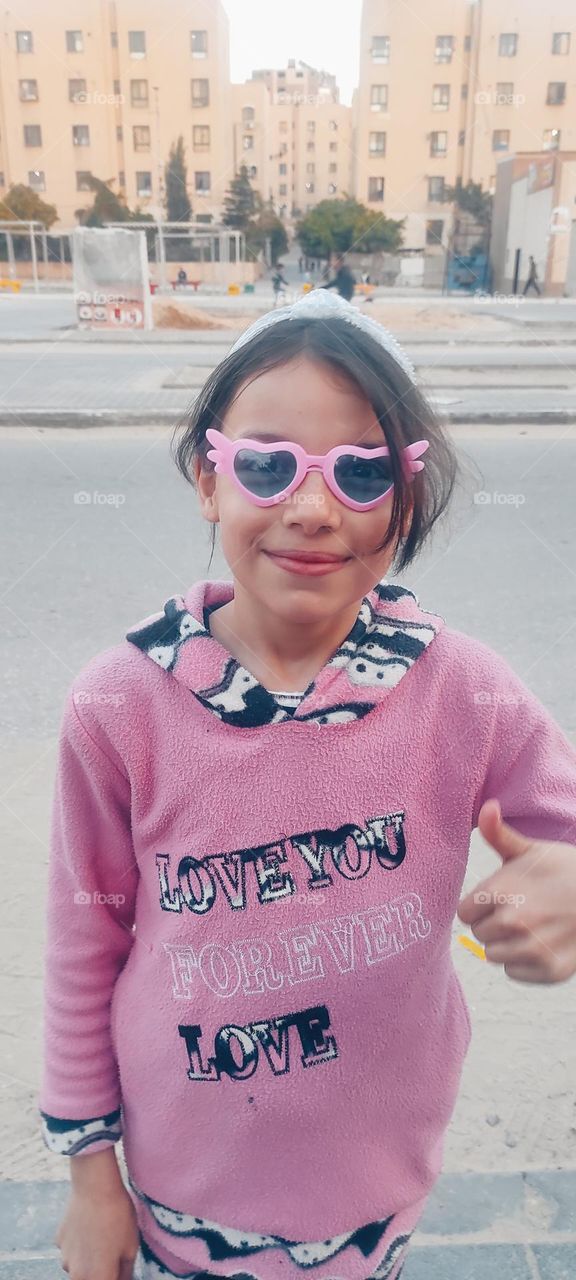 I liked the picture of a pretty girl playing in the street