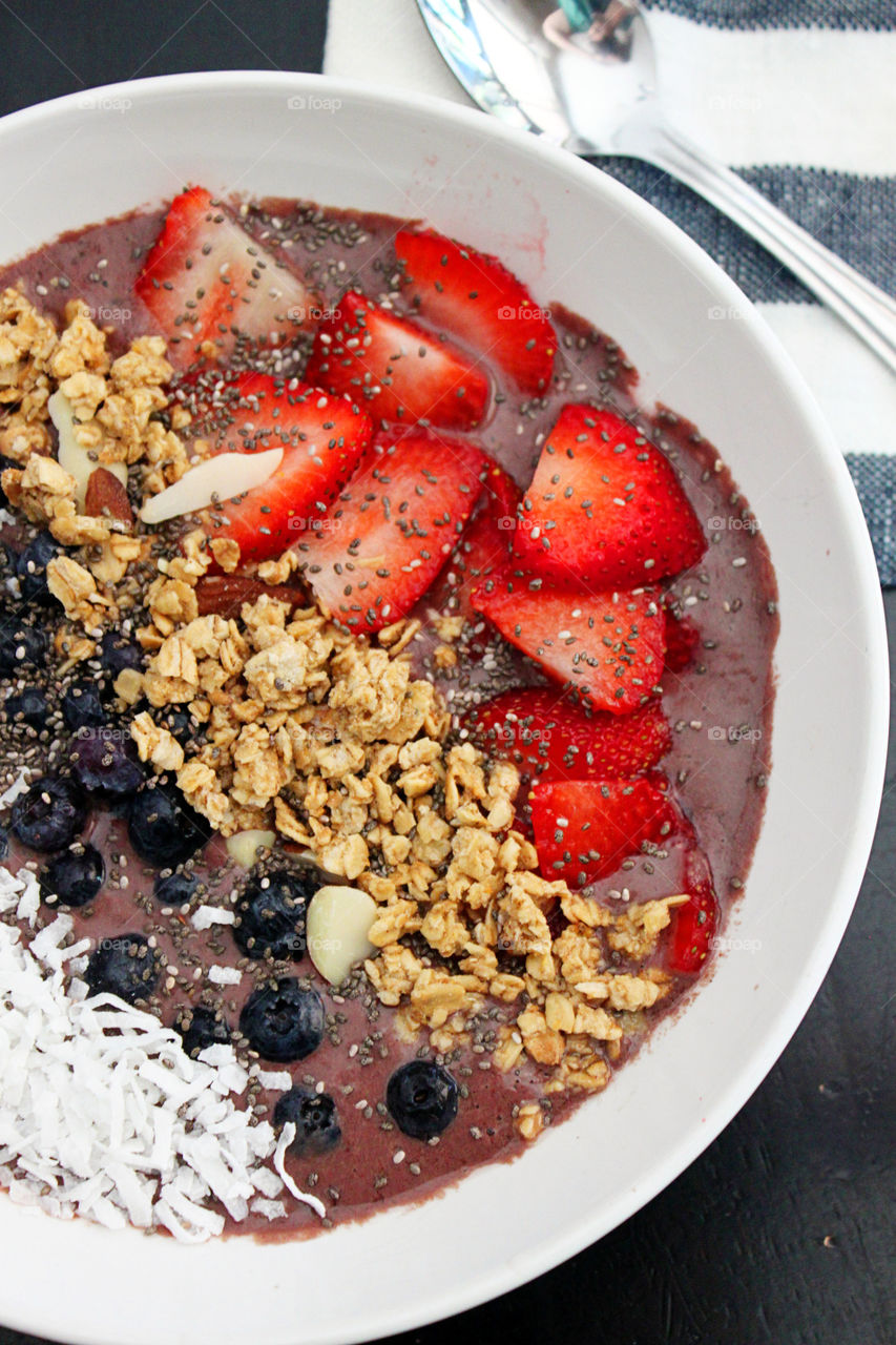 Healthy food acai fruit bowl