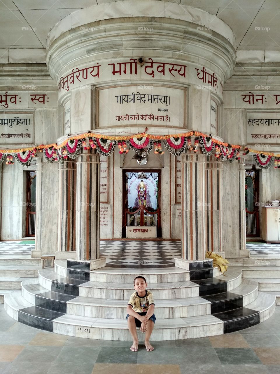 A boy in the temple