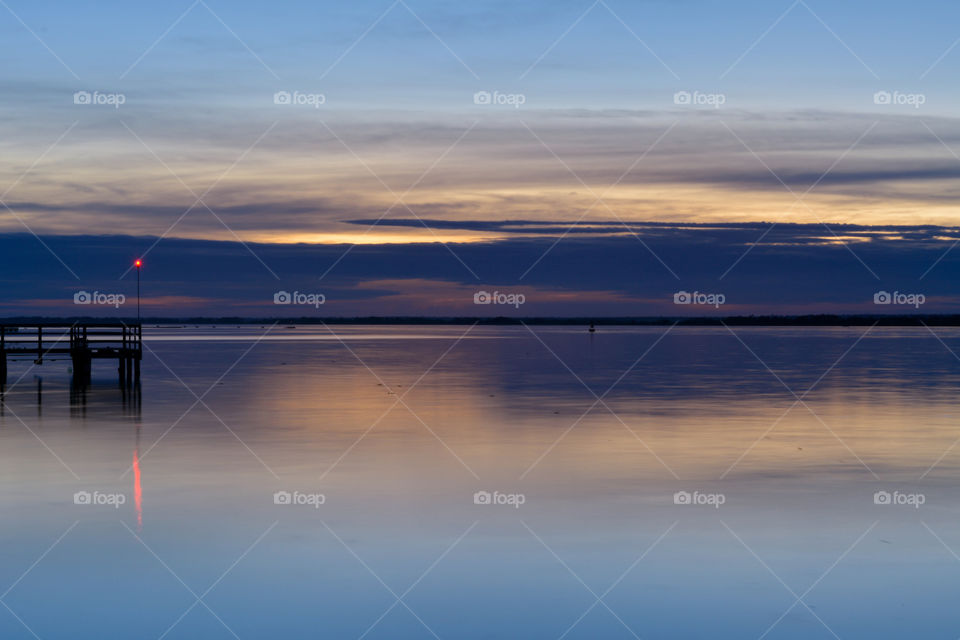 Landscape with a river and blue sky