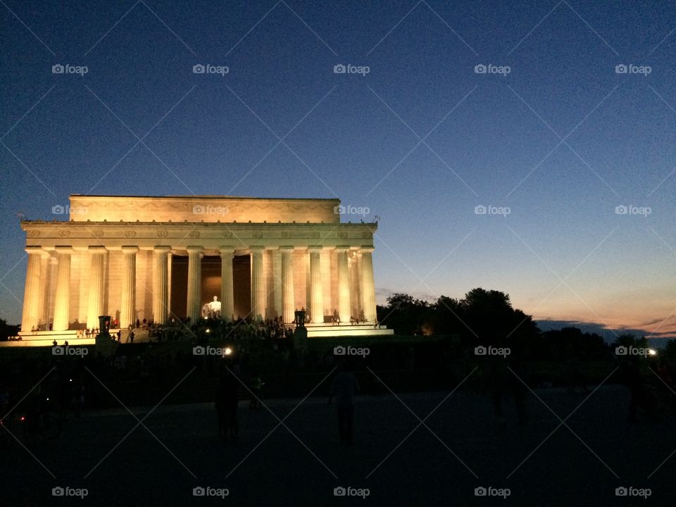Lincoln memorial. Lincoln memorial at night 