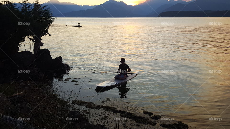 Evening paddle board