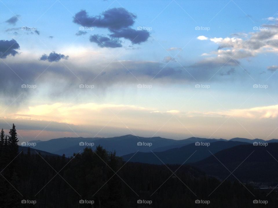 View of mountain during sunset