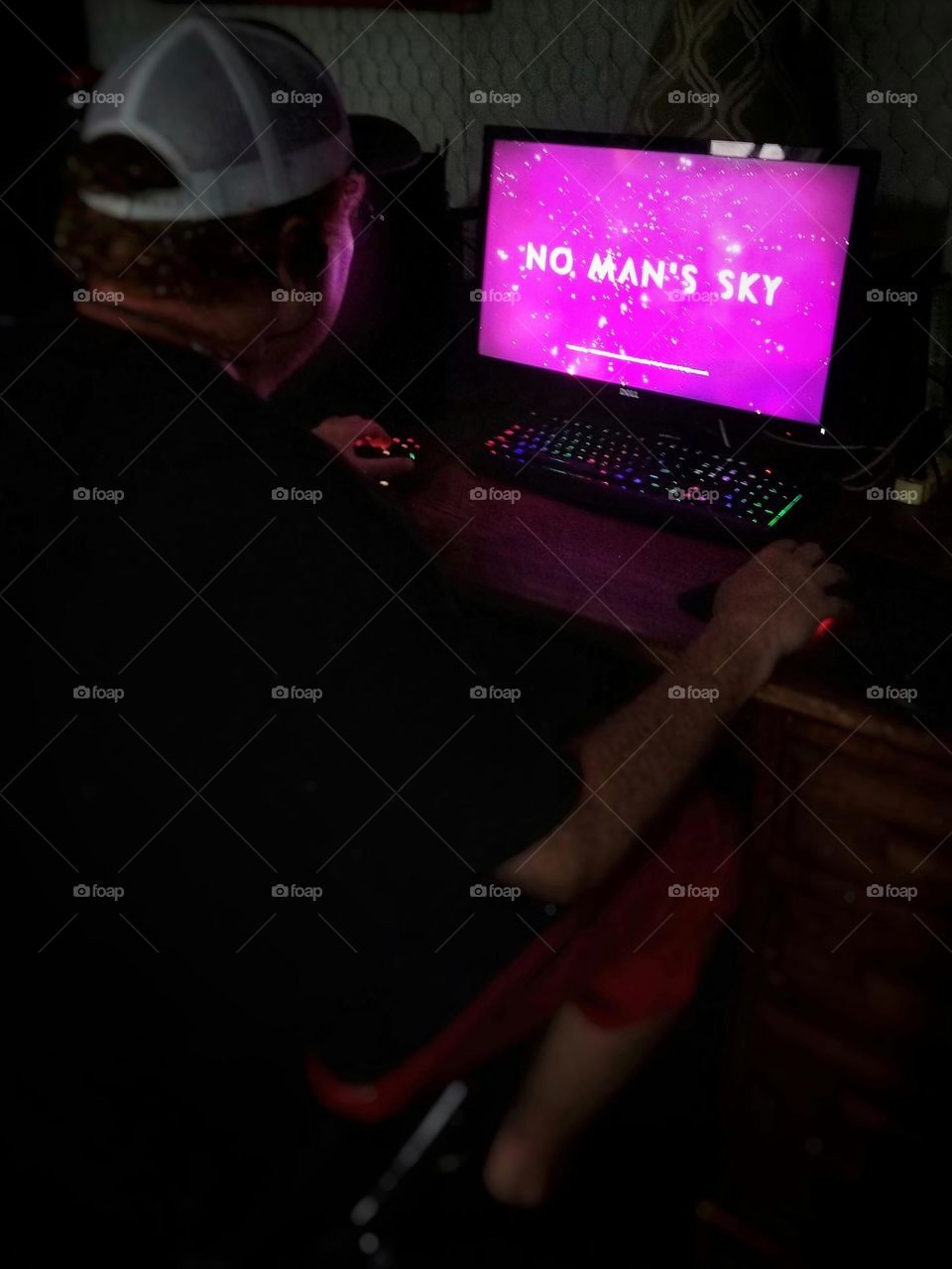 Man Playing No Man's Sky Video Game