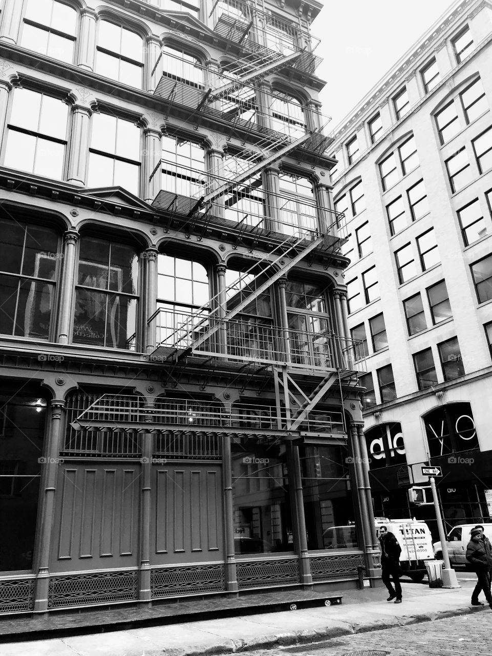 Vintage old building structure in SOHO, New York City 