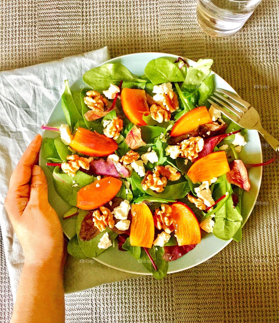 Salad with exotic fruits 