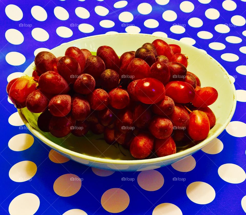 Goodness Grapes. A bowl of red grapes