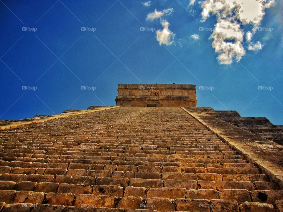 Steps Leading up to El Castillo in Chichen Itza, Mexico
