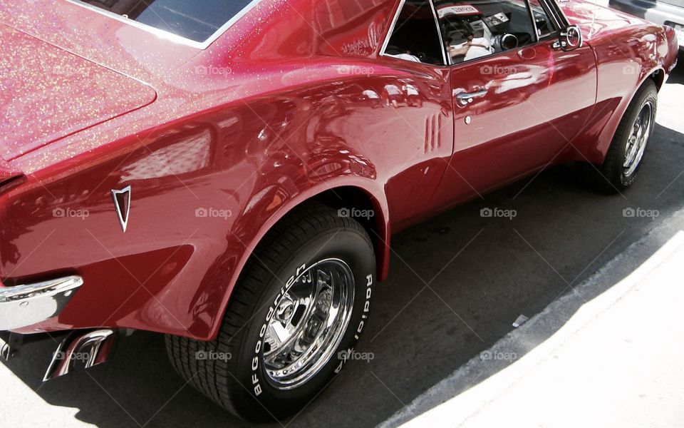 Red muscle car