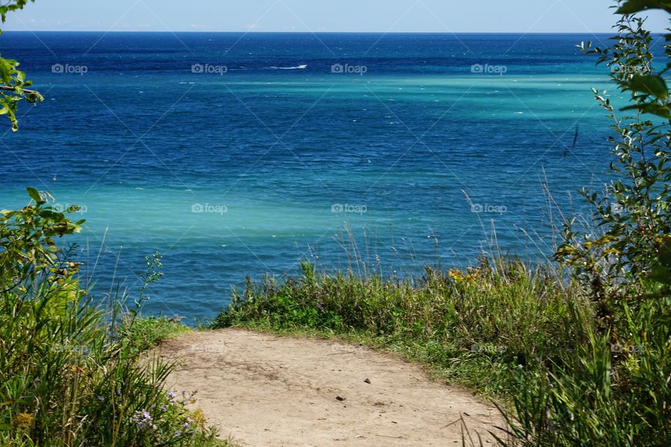 View of blue water