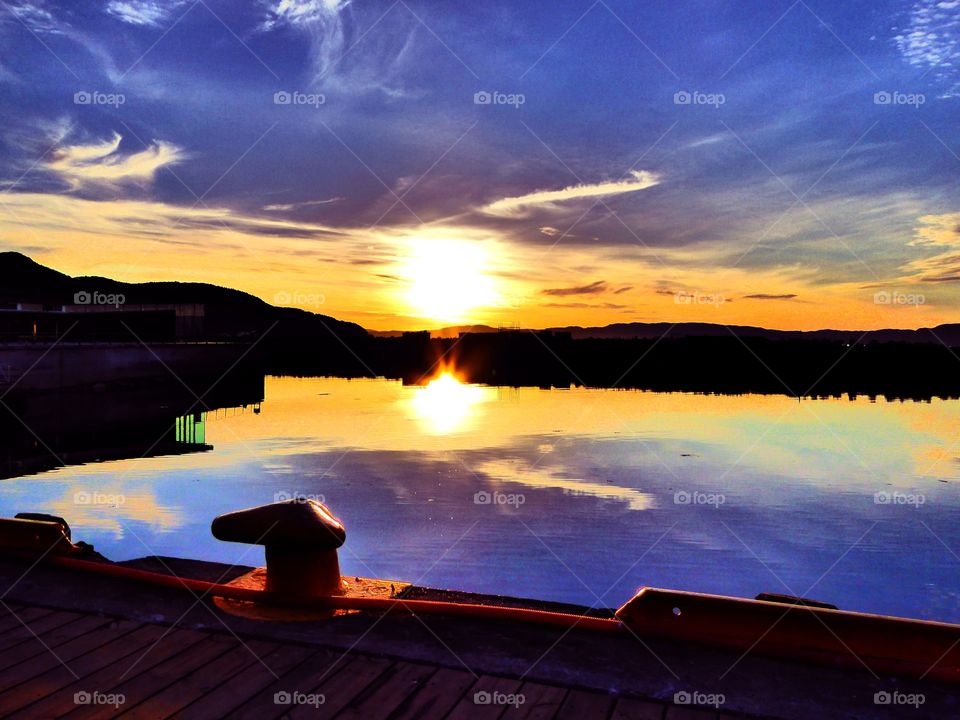 Sun reflected on water