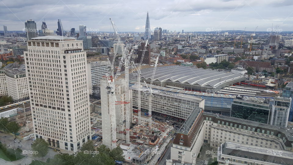 Building site in London near London Eye