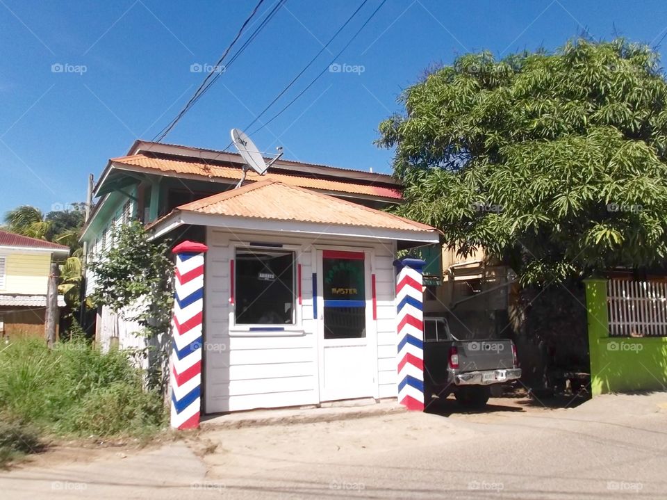 Photo from moving car traveling in Roatan, Honduras