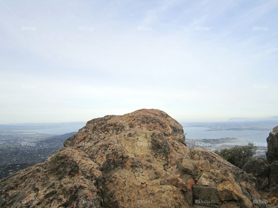 Granite chunk over North San Francisco Bay from Mt. Tamalpais.