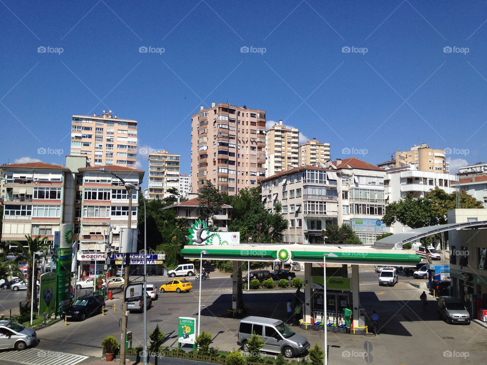 car building gas editorial by linhof