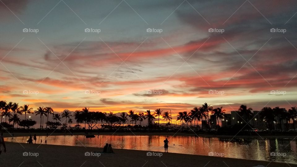 beautiful Hawaiian sunset sky