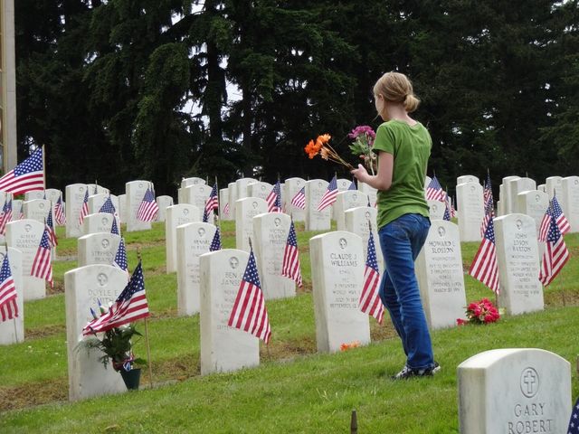 Leaving flowers