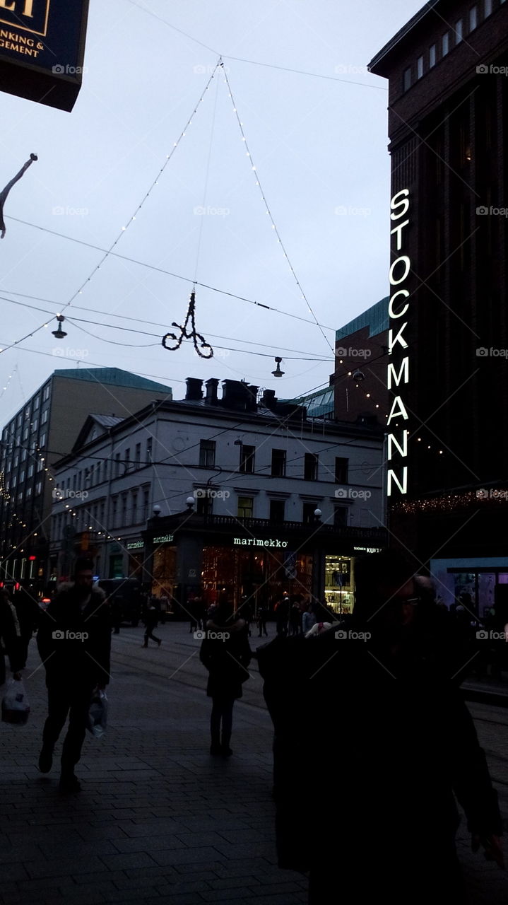 Evening before Christmas in Helsinki, Finland