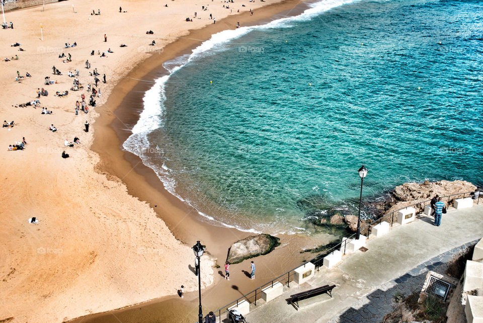 beach ocean people nature by serbachs