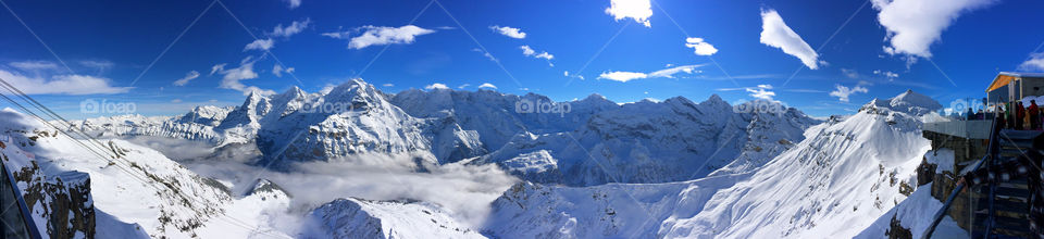 Panorama view of Jungfrau miuntain, Switzerland.