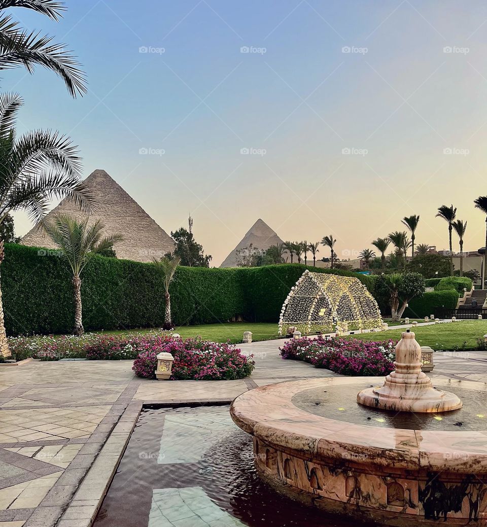 Fountain by the pyramids 