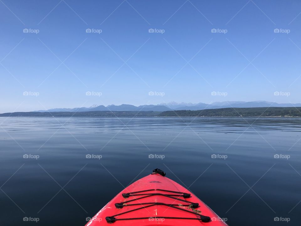 Kayak view on ocean