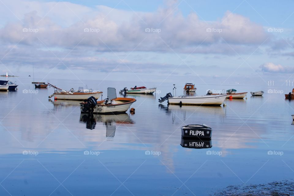 Boats in reflection