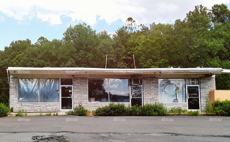 Vacant restaurant in decay