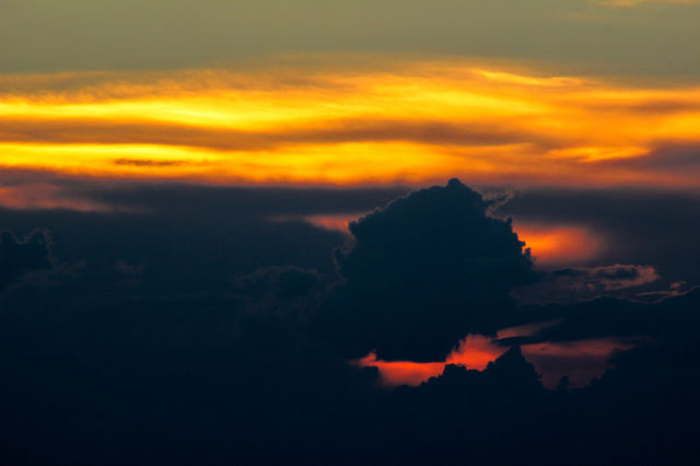 Golden clouds at sunset