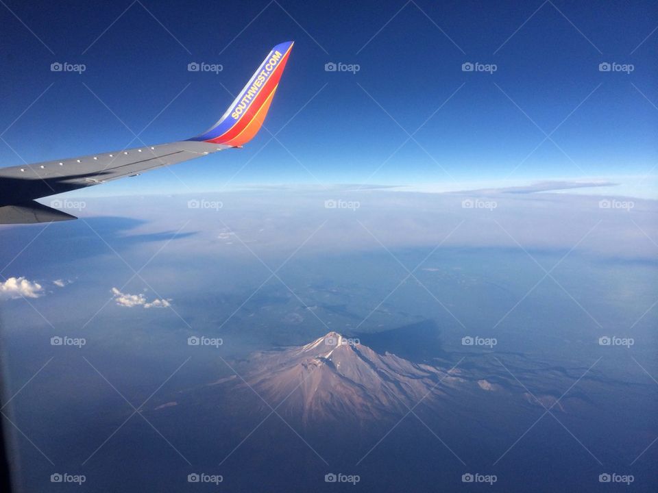 Close-up of airplane wing