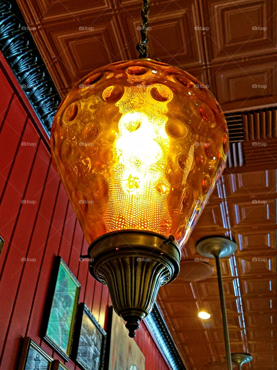 Hanging amber light fixture!
