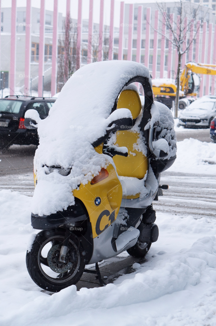 snow winter bike bmw by lexlebeur